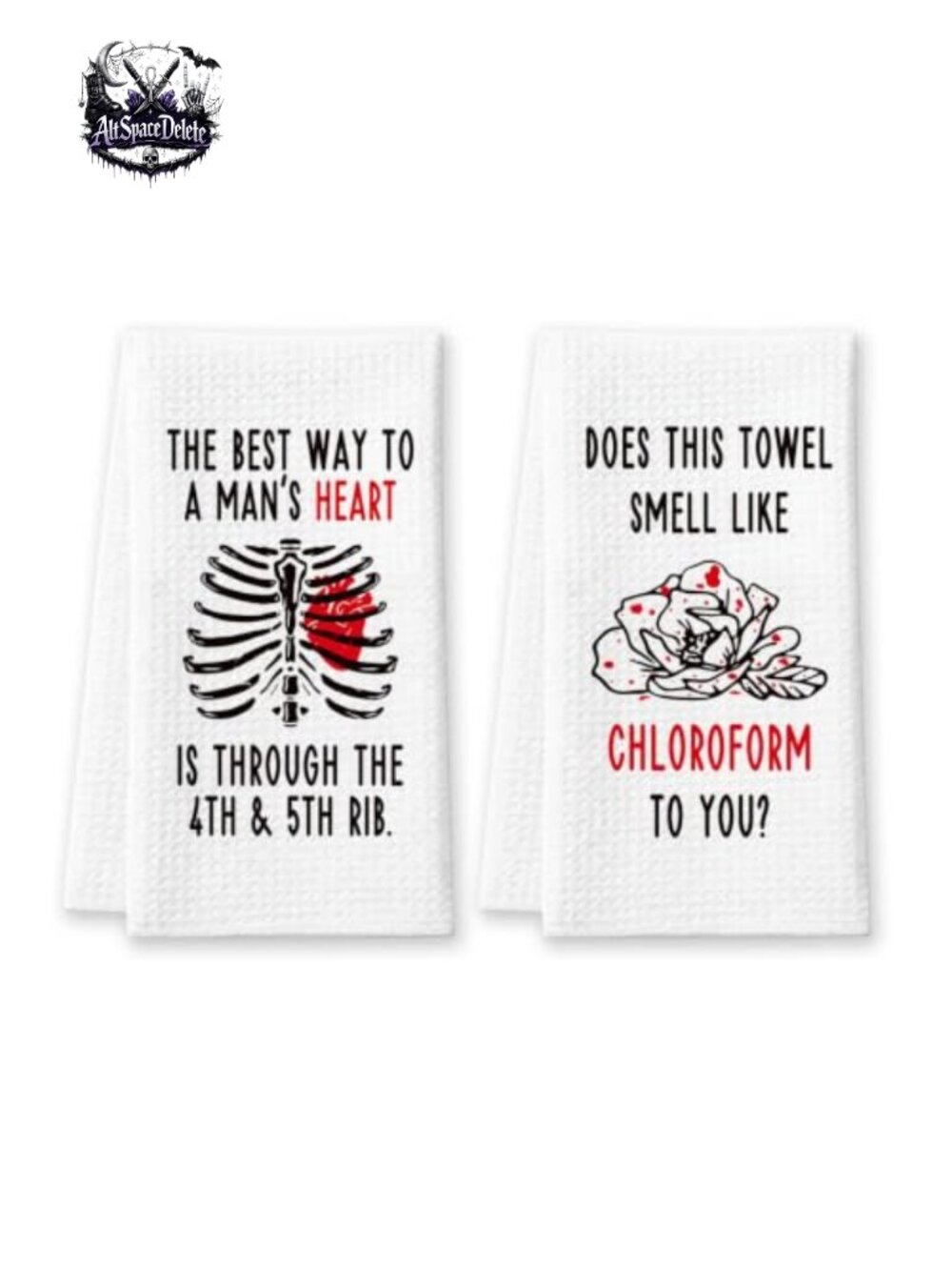 2Pc Halloween Chloroform Kitchen Towels True Crime Gifts